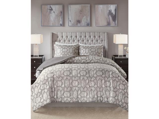 Photo 1 of King Madison Park Savannah Three Piece Jacquard Duvet Set, Offers a Touch of Glam to Your Bedroom Décor, King or California King, Gray
1 COMFORTER COVER 2 SHAMS