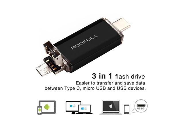 PC Card Reader Only, Black Micro USB, Type C Tipmant 4 in 1 iPad iPhone USB Flash Drives Memory Stick for iPhone Android Cell Phone
