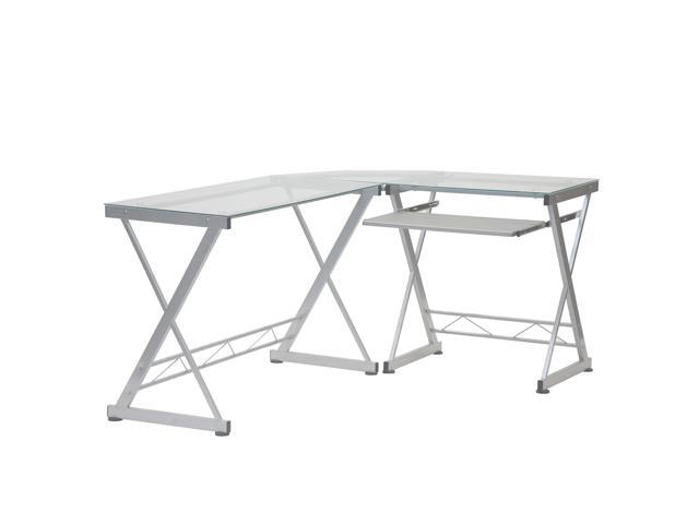 Gaming Desk Techni Sport Reno Clear Glass Corner Newegg Com