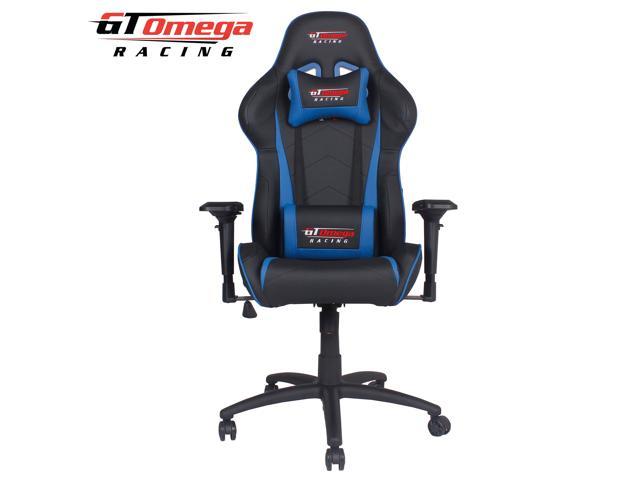 GT Omega PRO Racing Office Gaming Chair Black Next Blue Leather - Newegg.com