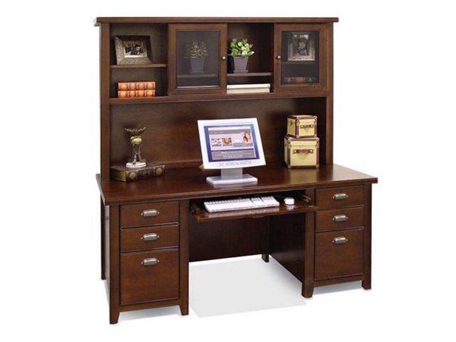 Tribeca Loft Cherry Executive Desk With Hutch Burnt Tribeca Loft Cherry Executive Desk With Hutch Burnt Umber