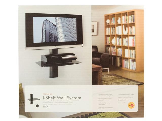 Omnimount Tria 1 B 1 Shelf Wall Furniture Black Dark Glass Newegg Com