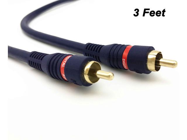 3ft Premium Spdif Digital Coaxial Coax Audio Video Rca Mm Cable Subwoofer Cord 2432