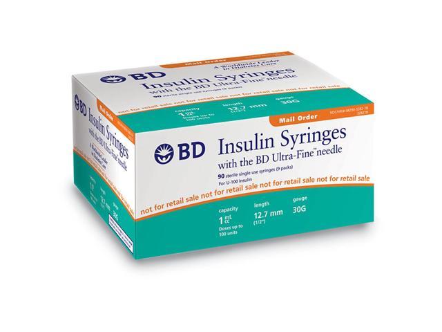 BD Becton Dickinson Ultra-Fine needle U-100 Insulin syringe 30G 1cc ...