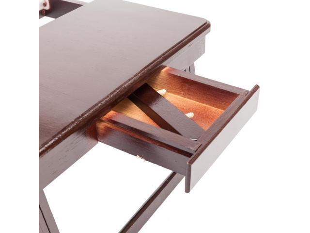 Folding Flower Laptop Table Lap Desk Bed Portable Tray Stand Folding Flower Laptop Table Lap Desk Bed Portable Tray Stand Holder Dark Coffee