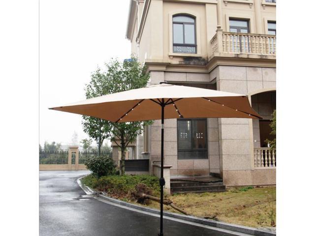 Kinbor Rectangular Outdoor Table Aluminum Solar Powered Led Lighted Kinbor Rectangular Outdoor Table Aluminum Solar Powered Led Lighted Patio Umbrella Window Awning Garden Furniture