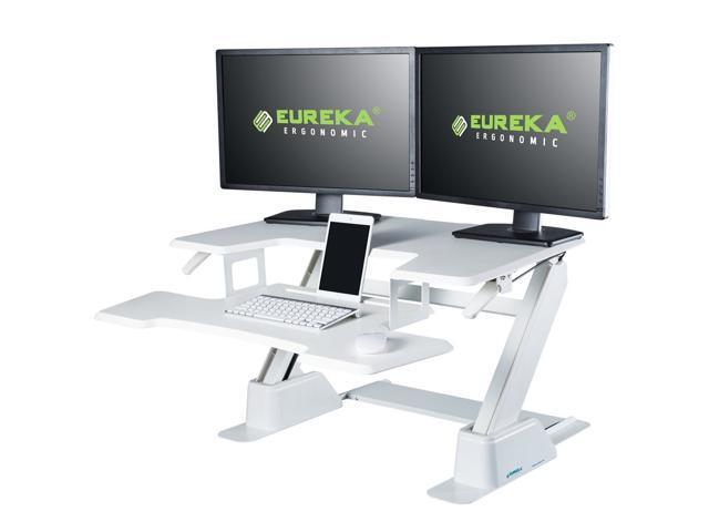 Eureka Ergonomic Height Adjule 36 Inch Stand Up Desk Converter White Newegg Com