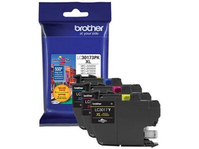 Brother LC3017 Yellow/Cyan/Magenta Ink Cartridges, High Yield, 3/Pack ...