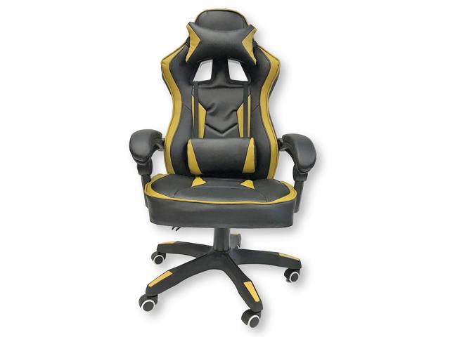 Viscologic Series Saloon Gaming Racing Style Swivel Office Chair Viscologic Series Saloon Gaming Racing Style Swivel Office Chair Black Gold