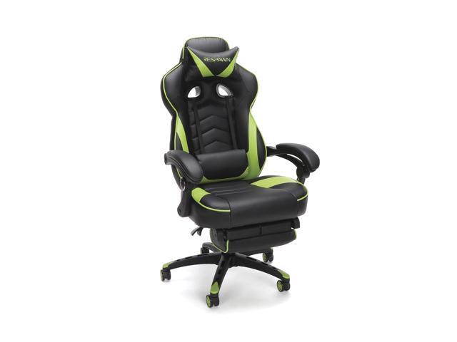 Respawn 110 Racing Style Gaming Chair Reclining Ergonomic Leather Chair With Footrest In Green Rsp 110 Grn Newegg Com
