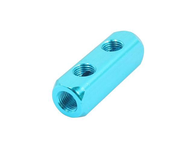 Air Compressor 1//4BSP Thread 2 Way AIR Line Fitting Manifold Block Splitter Blue