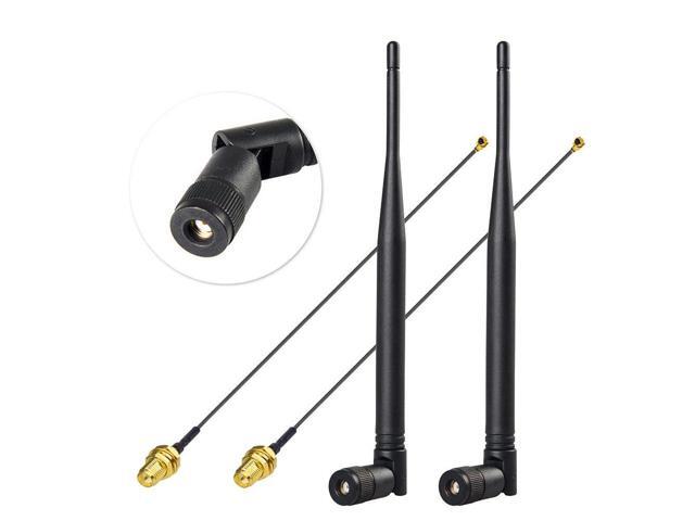1x 2.4GHz 5GHz Dual Band 9dBi RP-SMA Antenna with IPX U.FL To RP-SMA Cable 12/"