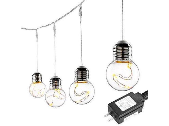 Le 25ft G45 Globe String Lights With 25 Led Bulbs Patio Backyard Lights Ul Listed Power Adaptor Hanging Indoor Outdoor Waterproof String Lights For