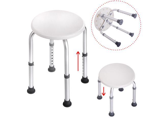 Adjustable Stool Chair Medical Bath Shower 7 Height Bath Tub Seat In White Newegg Com