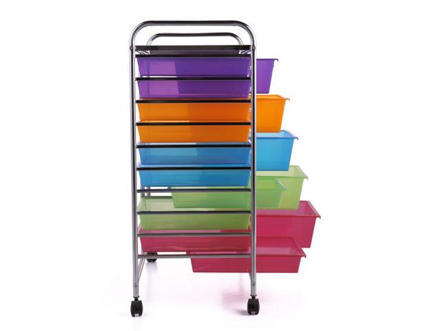Rolling Storage Cart W 15 Drawers Metal Rack Shelf Home Office