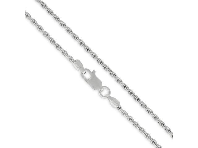 Solid 925 Sterling Silver Diamond-Cut /& Polished Figaro with 1in ext. 2mm