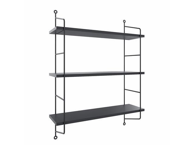 3 Tiers Rustic Floating Book Shelves Wall Mounted Storage Shelf Heavy Duty Newegg