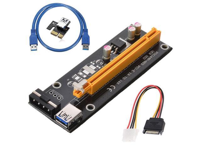 LOT USB 3.0 PCI-E Express 1x To 16x Extender Riser Card Adapter Power