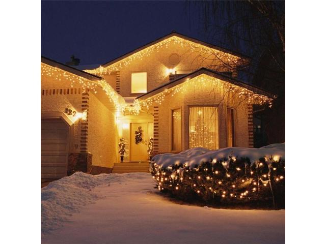 Led Lights Outdoor Decoration 3 5m Curtain Icicle String Warm White 220v Eu Plug Newegg Com