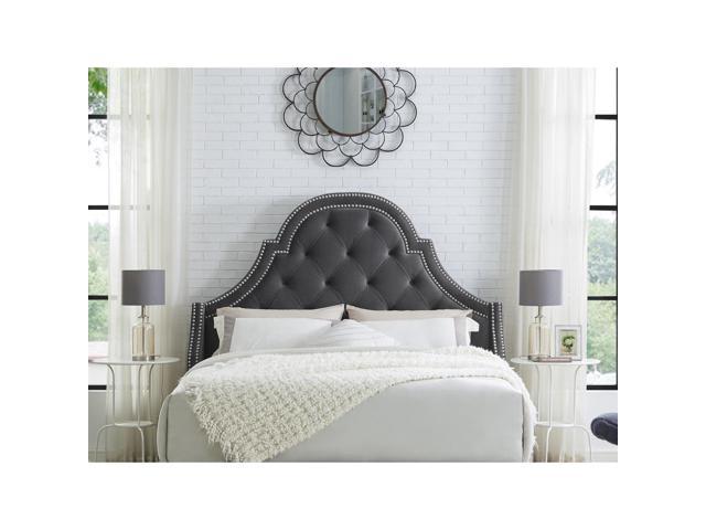 Clarinda Grey Velvet Tufted Headboard - King Size | Upholstered