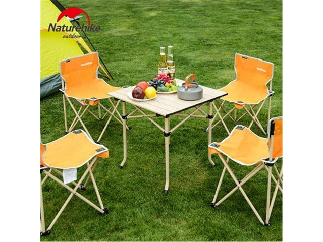 Naturehike Outdoor Portable 5 Sets Of Desk And Chair Picnic Barbecue Camping Folding Table Combination Newegg Com