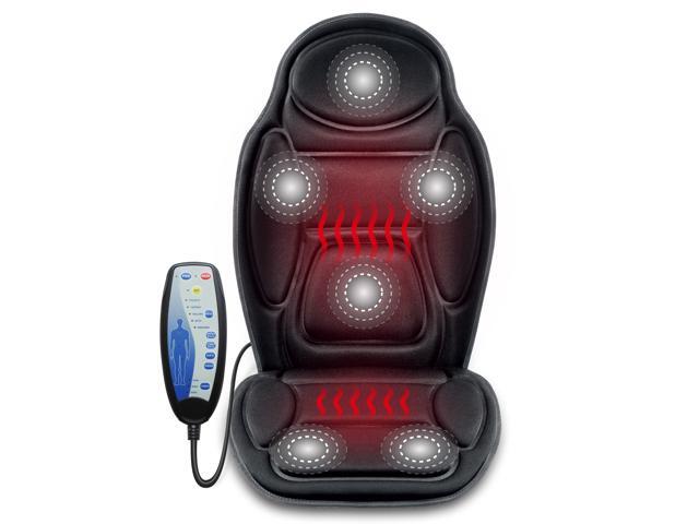 SNAILAX Massage Car Seat Cushion - 6 Vibrating Massage Nodes & 3 Heating Pad, Car Back Massager with Heat, Seat Warmer Cover for Car Truck 262A