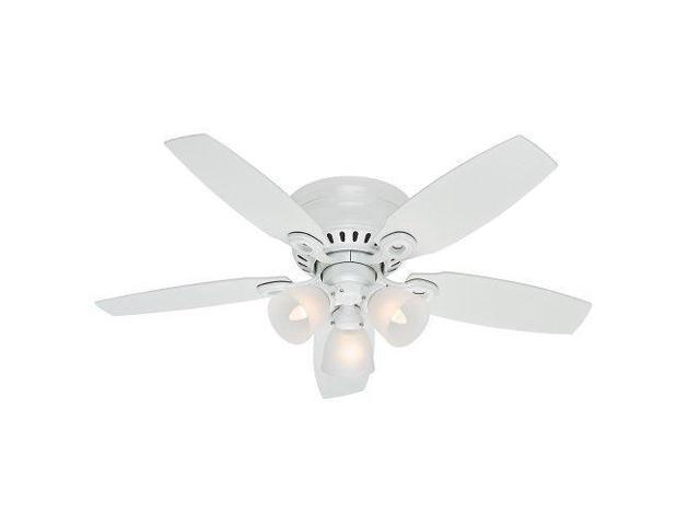 Hunter 52087 Hatherton 46 Inch Snow White Ceiling Fan With Five Snow White Blades And A Light Kit