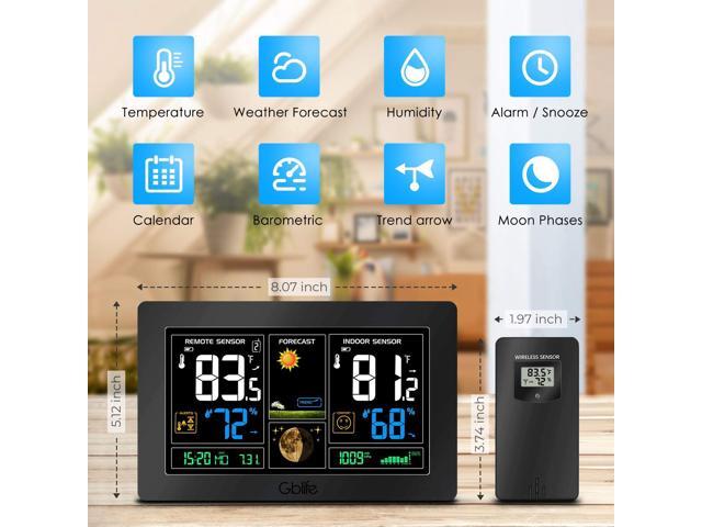 Gblife Wireless Weather Forecast Station Digital Indoor Outdoor Gblife Wireless Weather Forecast Station Digital Indoor Outdoor Thermometer Remote Sensor Color Display