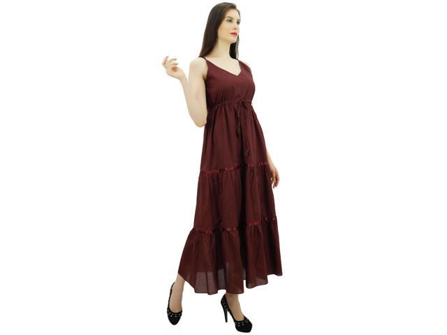 Brown Spaghetti Strap Dress