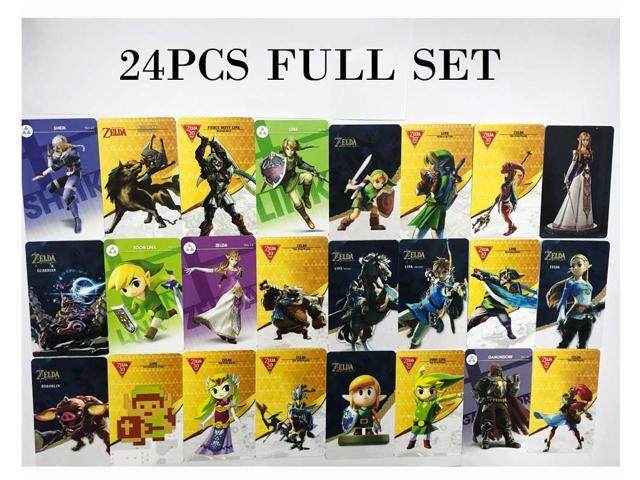 24 Full Set ZELDA BREATH OF THE WILD NFC PVC TAG Card for Switch Wii U, 20 Hearts WOLF LINK, No Repeat