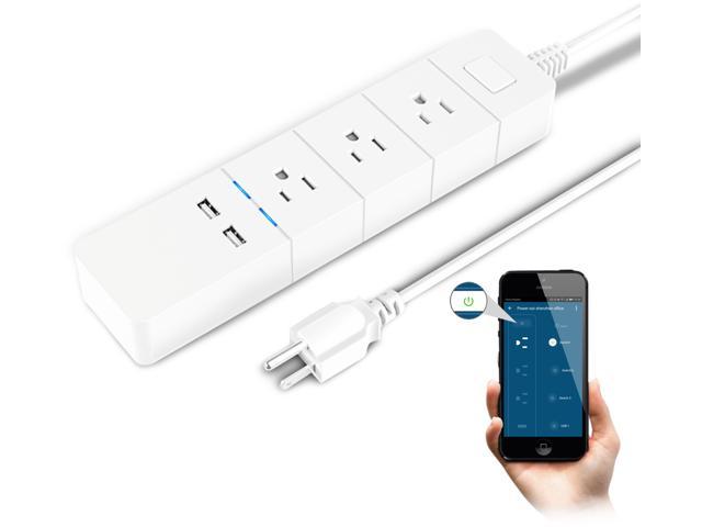 eco4life by Sonicgrace WiFi Smart Power Strip Surge Protector 2 USB Ports and 3 AC Plugs