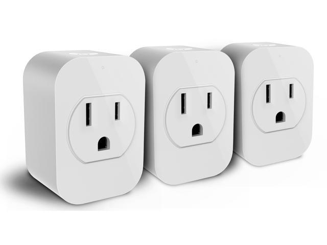 eco4life 3 Pack Smart Wi-Fi Single Plug Outlet Compatible with Amazon Alexa and Google Assistant