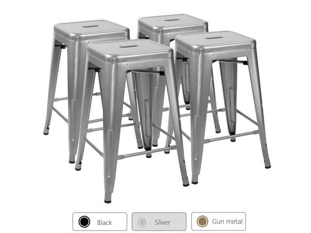 Devoko Metal Bar Stools 24 Indoor Outdoor Stackable Barstools