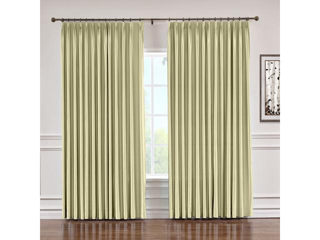 Chadmade 72 W X 84 L Pinch Pleat Faux Silk Curtains Drapery Panel