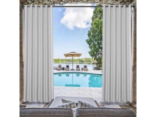 Chadmade Outdoor Waterproof Curtain White Grommet D 50 W X 102 L For Front Porch Pergola Cabana Covered Patio Gazebo Dock Beach Home 1 Panel