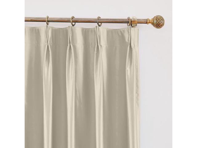 Chadmade 100 W X 102 L Pinch Pleat Faux Silk Blackout Curtains
