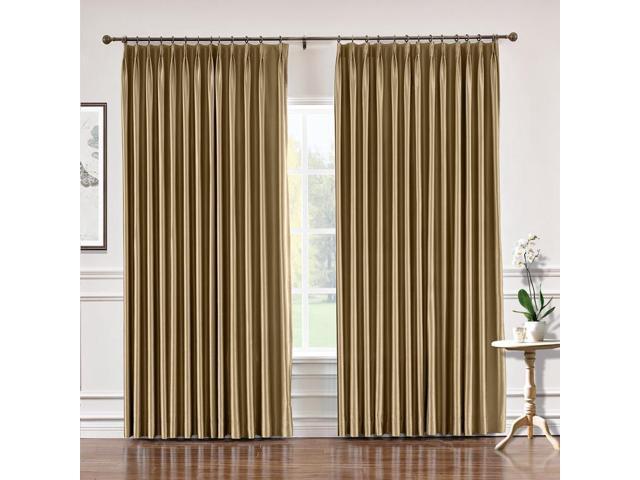 Chadmade 150 W X 120 L Pinch Pleat Faux Silk Curtains Drapery