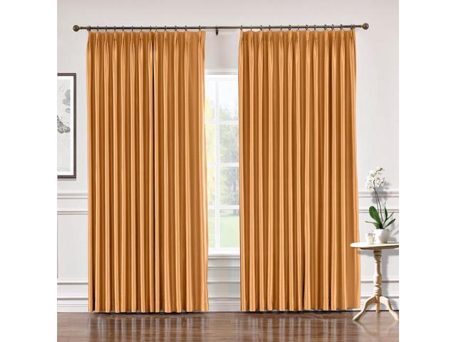 Chadmade 150 W X 120 L Pinch Pleat Faux Silk Curtains Drapery