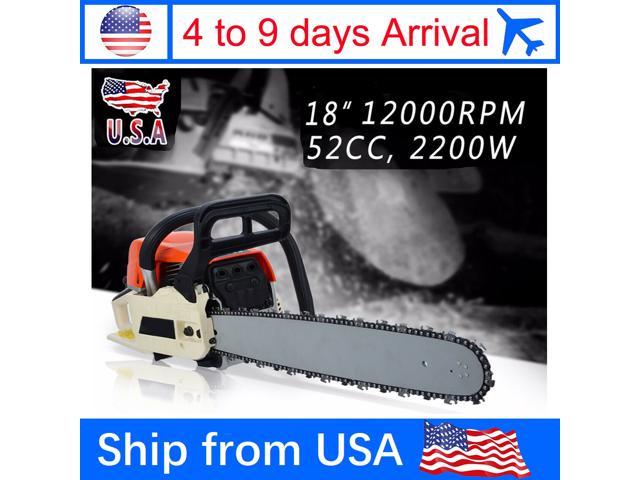 Ship From Usa 18 Inch Chain Saw 2200w 52cc Petrol Engine Aluminum Crankcase Cutting Wood Saw Handheld Gasoline Chainsaw Newegg Com