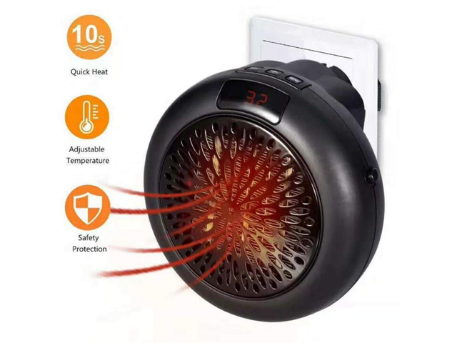 Mini Electric 900w Wall Outlet Fan Heater Air Timing Home Furnace