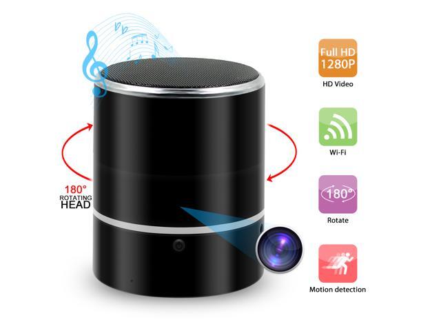 1080P Hidden Spy Camera WIFI HD Speakers Lens Rotate 180° Video Recorder DVR Cam