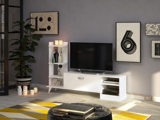 Decorotika Mistiko 63 Tv Stand With Open Shelves And Closed Cabinet Decorotika Mistiko 63 Tv Stand With Open Shelves And Closed Cabinet