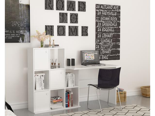 Decorotika Lorin Computer Desk With Shelves And Cabinets Newegg Com