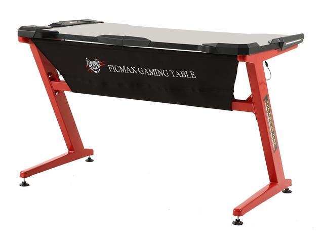 Ficmax Ergonomic Gaming Desk Computer Table Z Shaped Pc Ficmax Ergonomic Gaming Desk Computer Table Z Shaped Pc With Led Lights