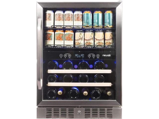 New Newair Awb-400Db 20 Bottle And 70 Can Dual Zone Wine And Beverage Fridge In Stainless Steel With Splitshelf And Smooth Rolling Shelves