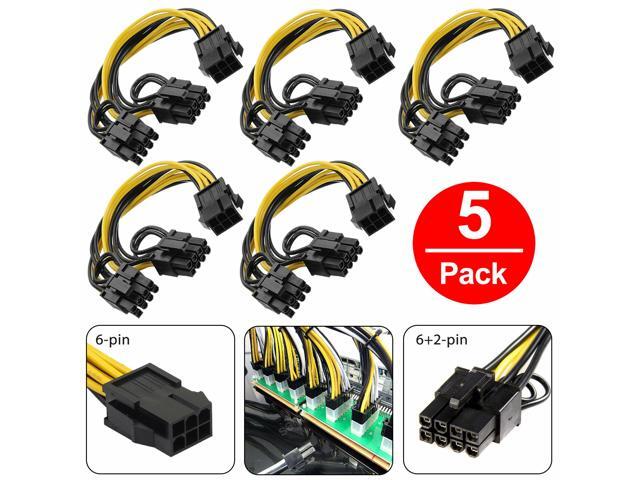 8-Pin PCIE Power Extension Cable for Video Card PCI-Express PCI-E 5X 5-pack