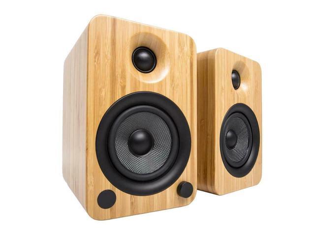 Kanto YU4 Powered Bookshelf Speakers with Built-In Bluetooth - Pair (Bamboo)