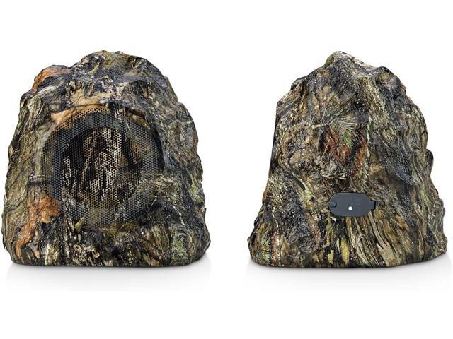 iHome Rechargeable Bluetooth Outdoor Mossy Country Camo Rock Speakers Set of 2
