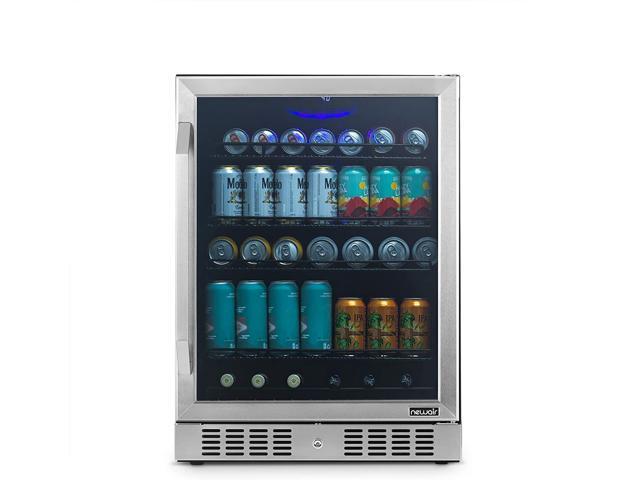 NewAir 24" Beverage Refrigerator Cooler - 177 Can Capacity - Stainless Steal With Built In Cooler and Glass Door | Cool your Soda, Beer, and Beverages to 37F NBC177SS00