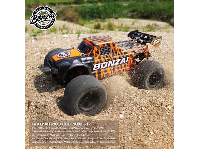 Bonzai 1/12 RC Truck Field Pickup Brushes 4 WD RTR RC Car (Orange)